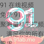 91 在线视频免费 91,汇聚海量精彩视频,满足你的所有需求